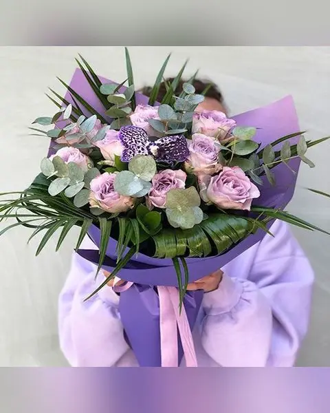 Lila Gül Buketi